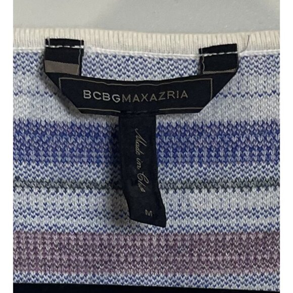 BCBGMAXAZRIA Multi-Striped Bodycon Sleeveless Dress Sz Med Chic Cocktails‎ Party - Picture 3 of 6